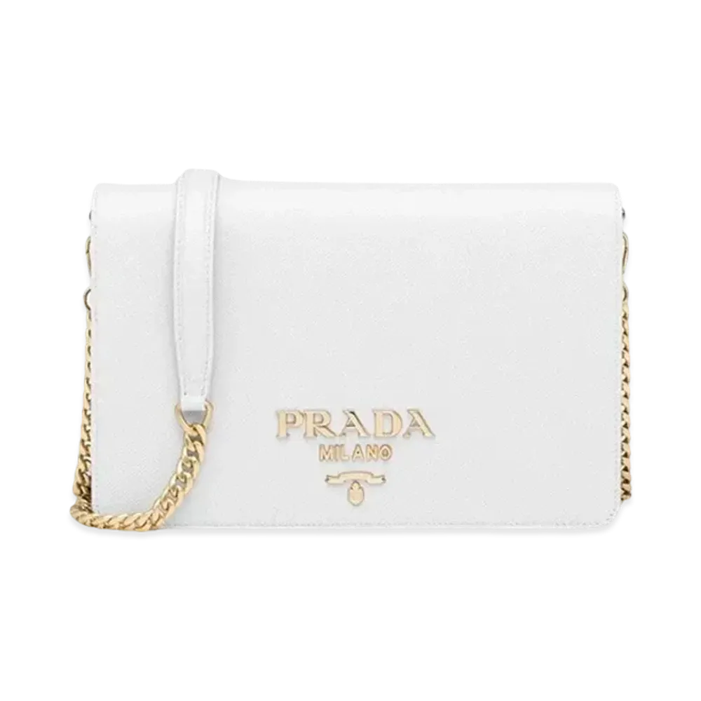 PRADA Saffiano Leather Mini Bag "White"