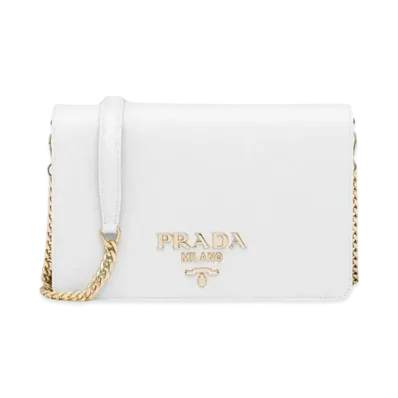 PRADA Saffiano Leather Mini Bag "White"