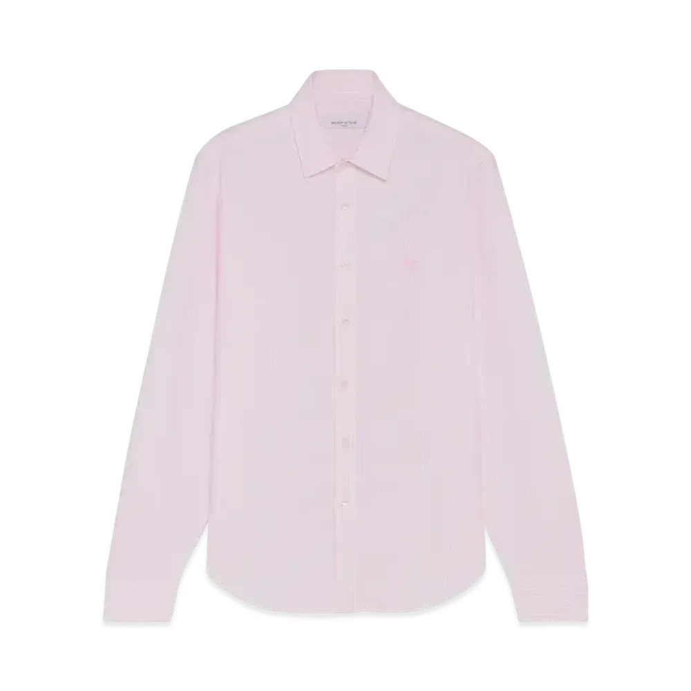 Maison Kitsune JP Exclusive Profile Fox Embroidery Stripe Shirt "Light Pink Stripes"