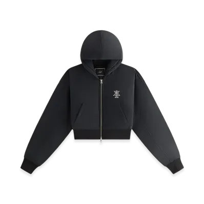 Kith Women Bex Cropped Denim Puffer "Washed Black"