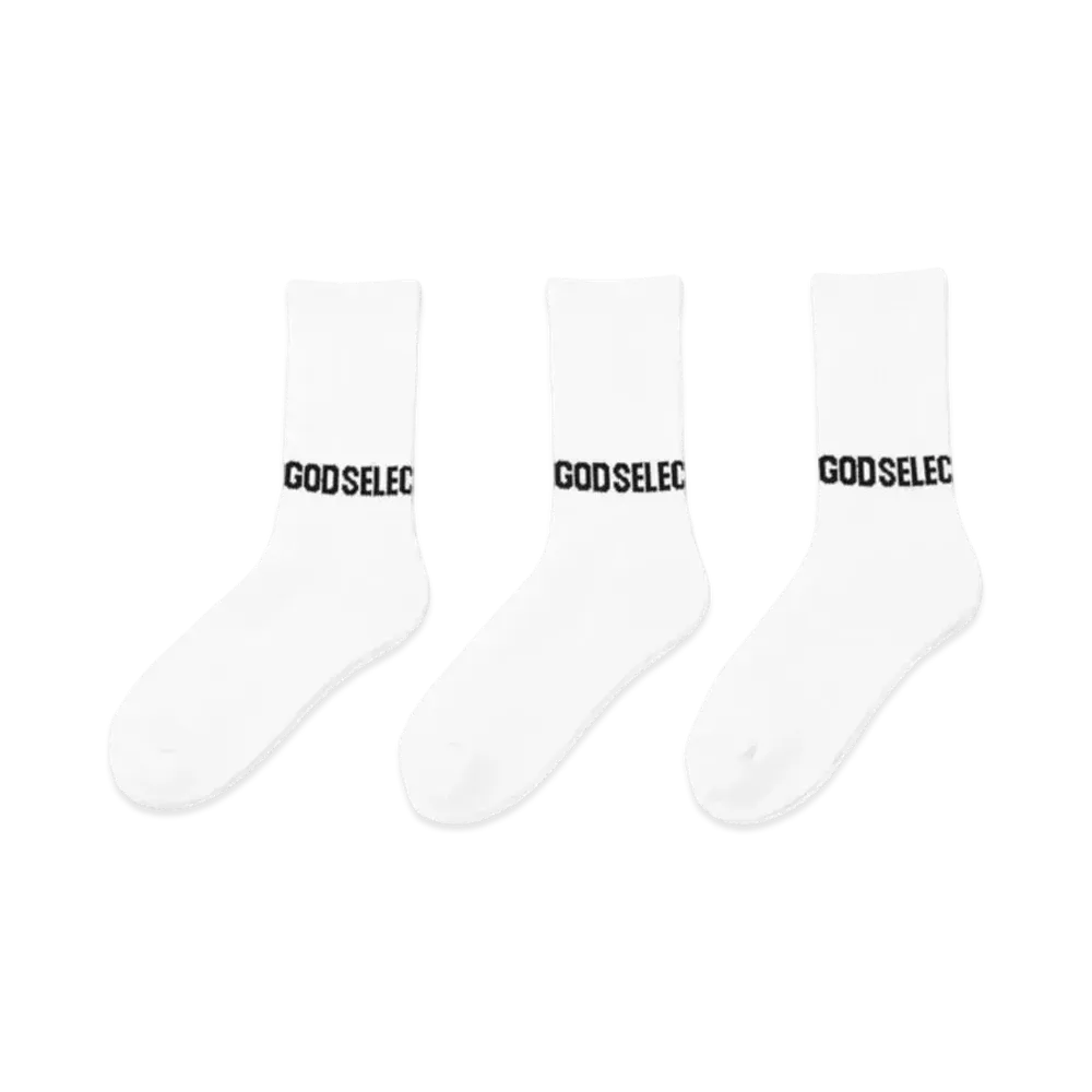 GOD SELECTION XXX Socks (3Piece 1Pack) GX-A24-GD-09 "White"