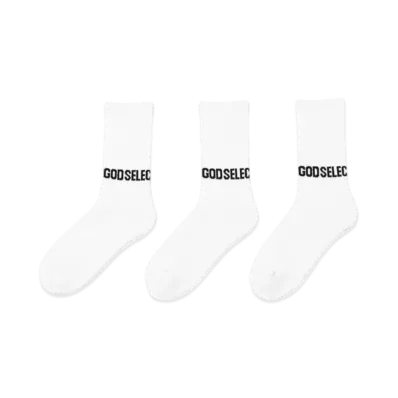 GOD SELECTION XXX Socks (3Piece 1Pack) GX-A24-GD-09 "White"