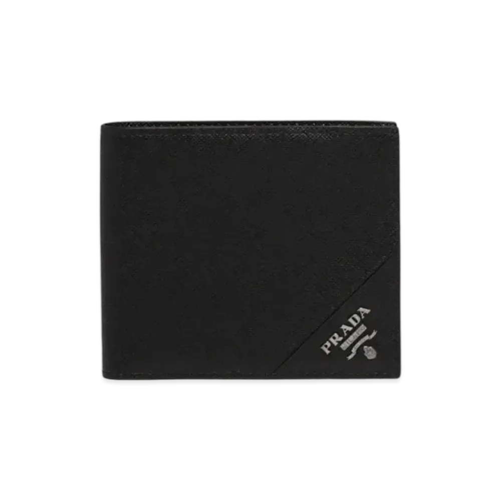 PRADA Saffiano Leather Wallet "Black"