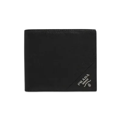 PRADA Saffiano Leather Wallet "Black"