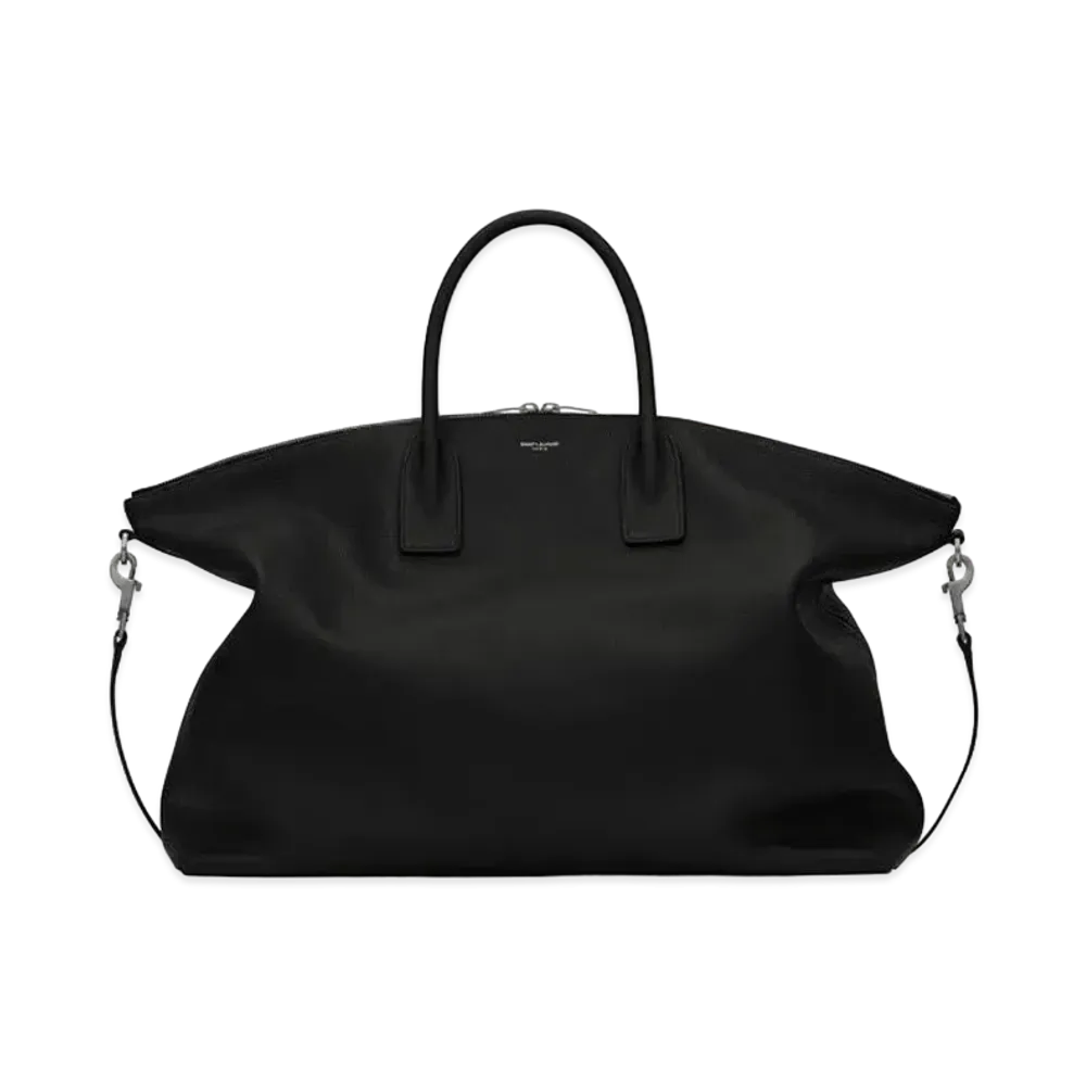 SAINT LAURENT Giant Bowling Bag In Soft Grained Leather "Black"