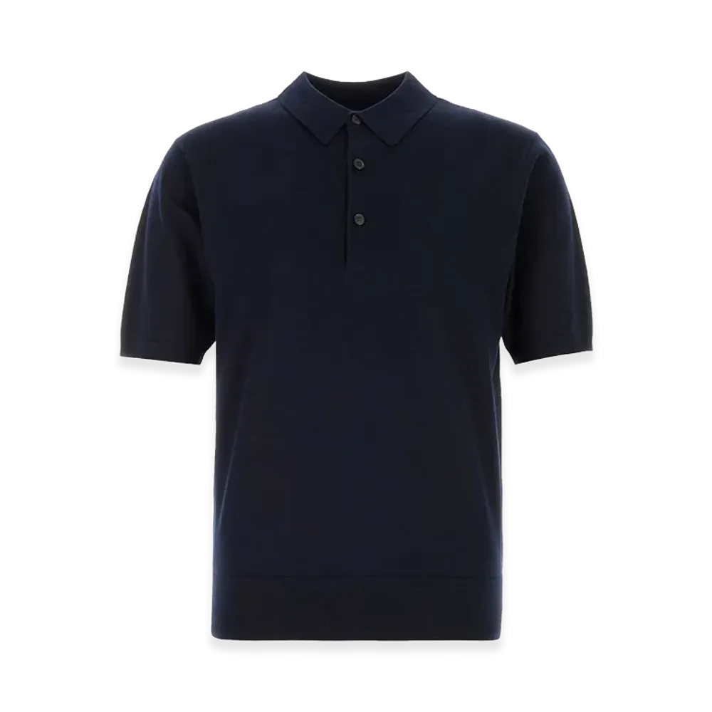 DRIES VAN NOTEN Wool Murice Polo Shirt "Navy Blue"