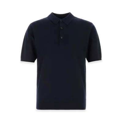 DRIES VAN NOTEN Wool Murice Polo Shirt "Navy Blue"