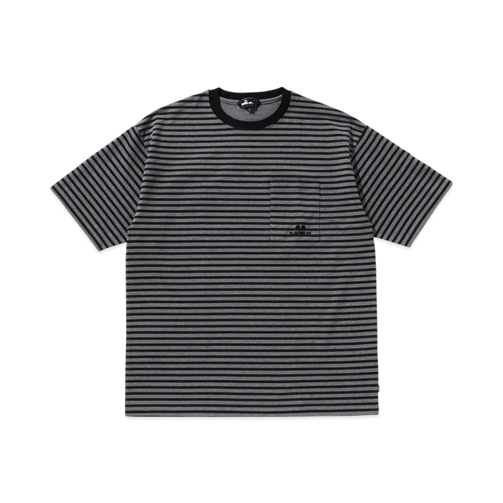 A BATHING APE Stripe Print Tee #1 "Black"