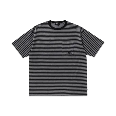 A BATHING APE Stripe Print Tee #1 "Black"