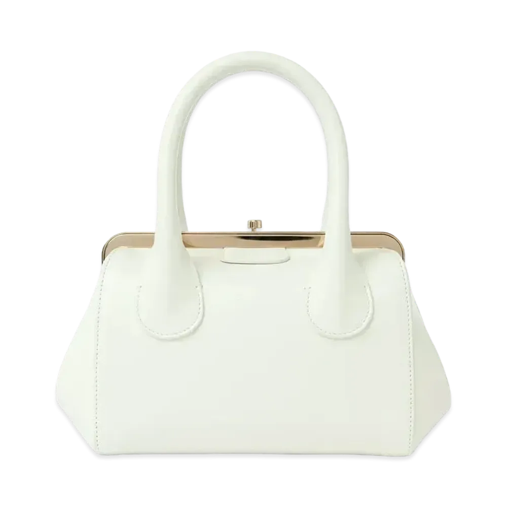 Chloe Small Joyce Frame Handbag In Shiny Calfskin "White"