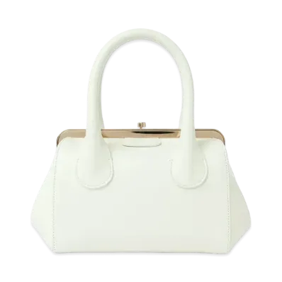 Chloe Small Joyce Frame Handbag In Shiny Calfskin "White"
