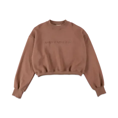 WIND AND SEA EMBOSSED SHORT CREW NECK (FEMALE) "Brown"