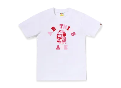 A BATHING APE Women's ABC Camo College Tee "White/Pink"
