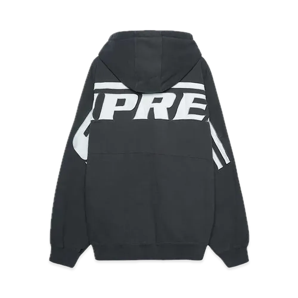 Supreme Wrapped Half Zip Hooded Sweatshirt "Washed Black"