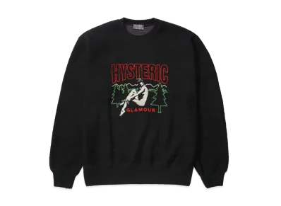 HYSTERIC GLAMOUR Chillin' Weekend Embroidered Sweatshirt "Black"