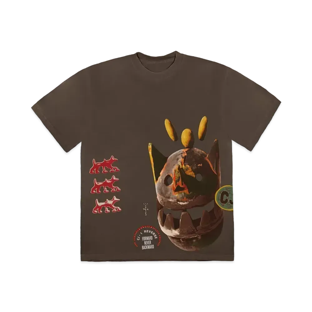 Travis Scott Cactus Jack NEVER BACKWARD TEE "Dark Brown"