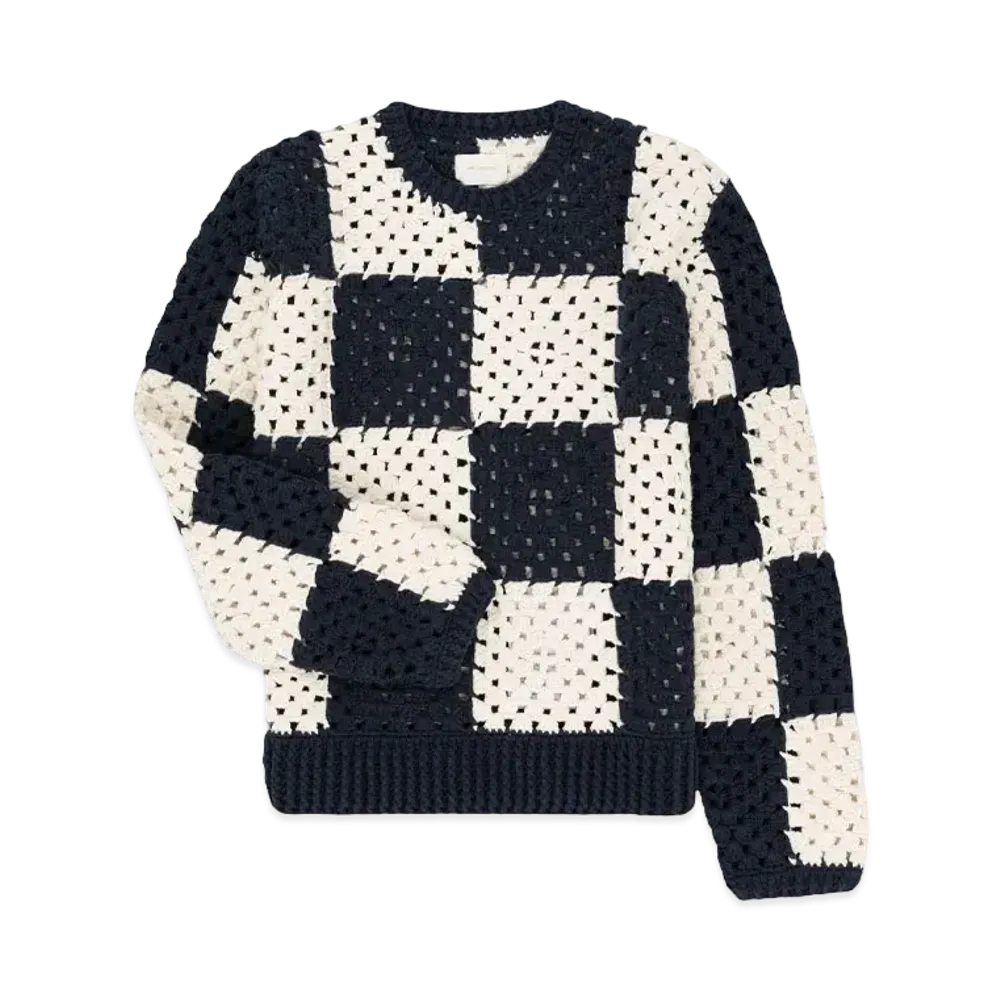 Aime Leon Dore Crochet Crewneck Sweater "Black/White"