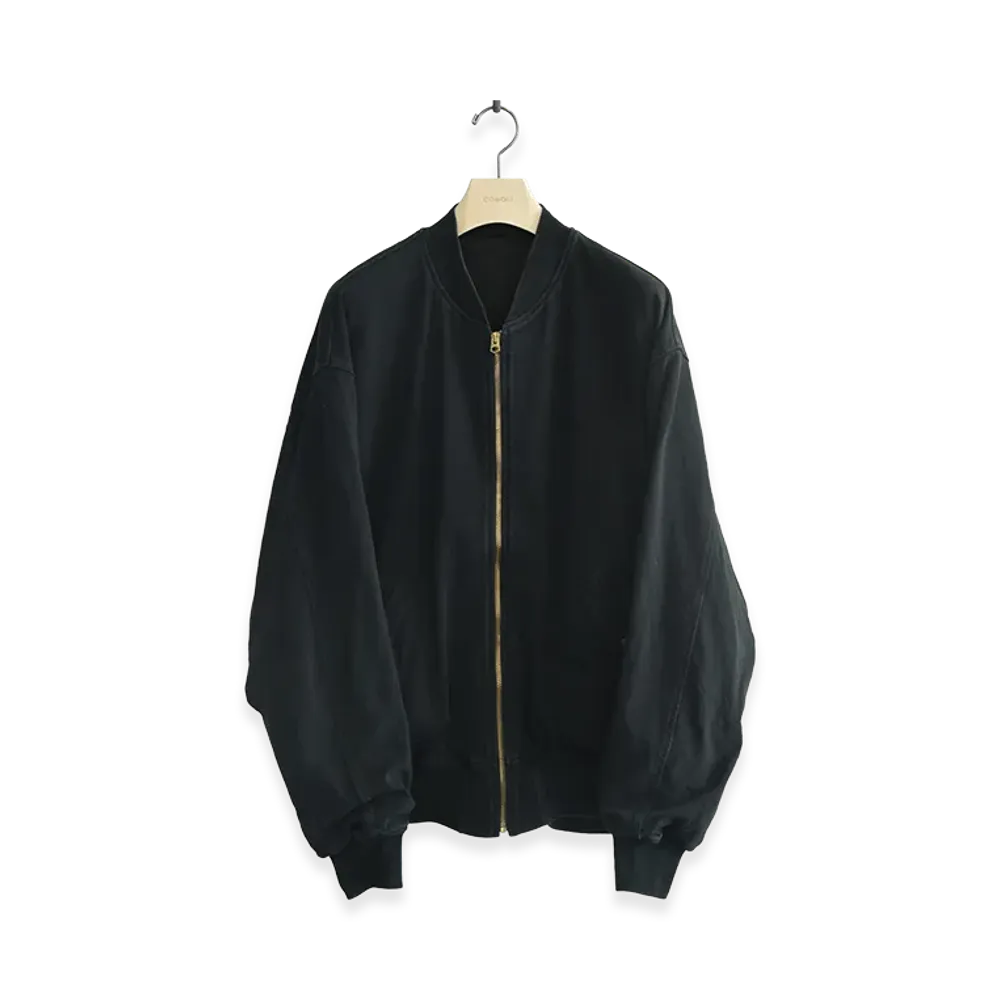 COMOLI Cotton Jersey Zip Blouson "Black"