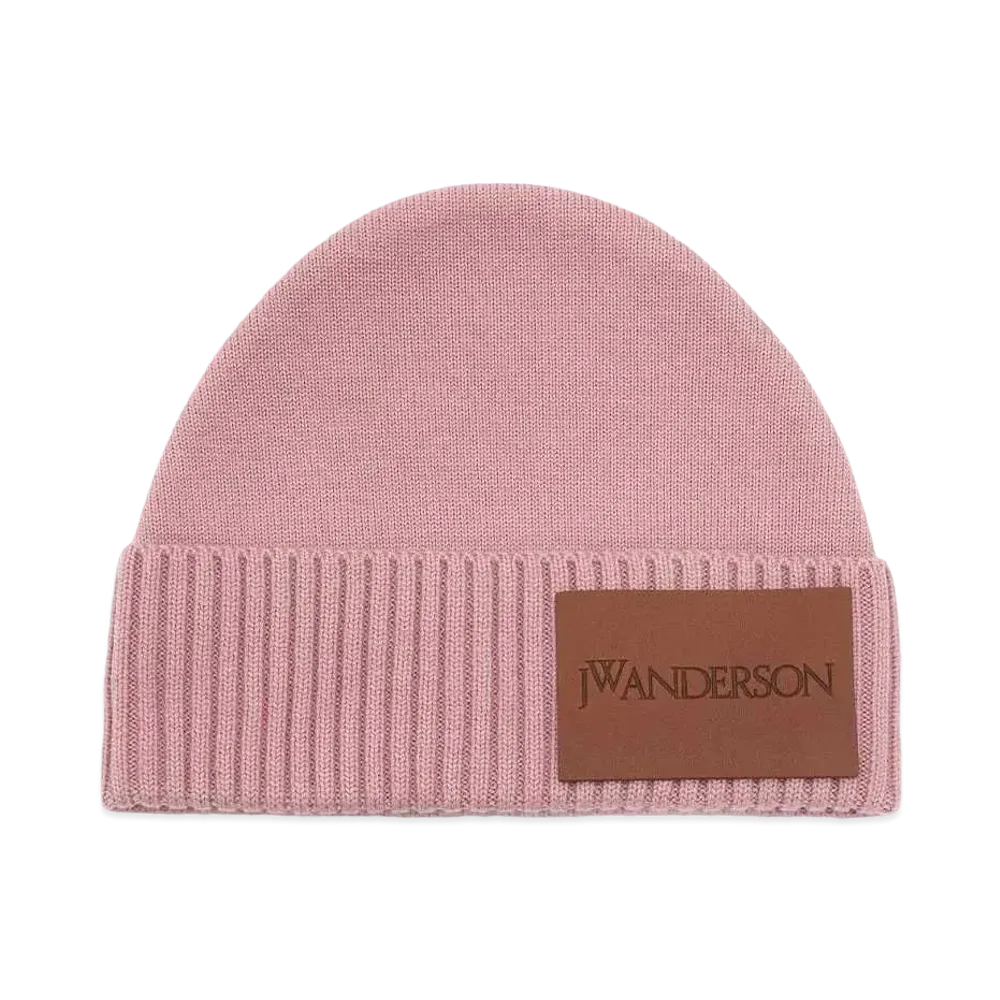 JW ANDERSON Beanie With Logo Patch "Pink"
