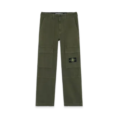 Stone Island 30601 Panama Cotton Old Effect Relaxed Fit Cargo Pants - 24FW "Musk Green"