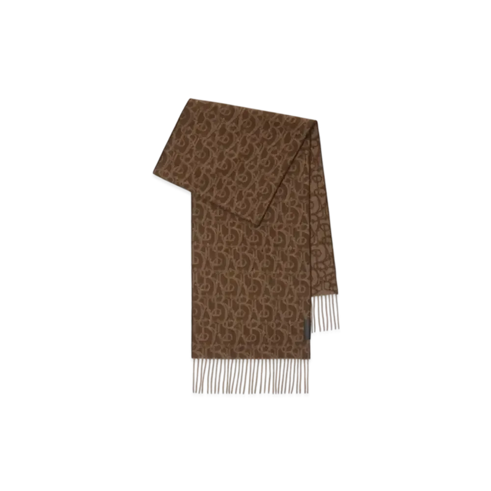 Burberry B Charm Cashmere Scarf "Twig"