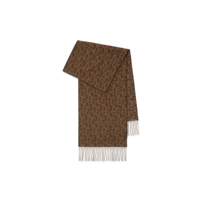 Burberry B Charm Cashmere Scarf "Twig"