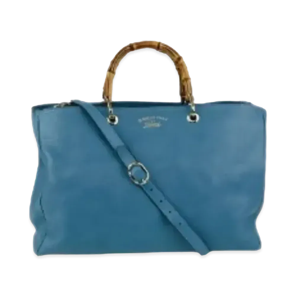 GUCCI GG Marmont Bamboo Shopper "Light Blue"