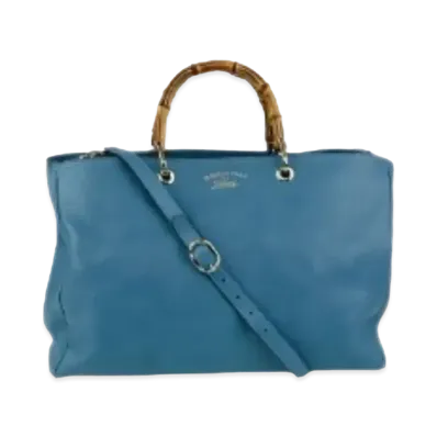 GUCCI GG Marmont Bamboo Shopper "Light Blue"