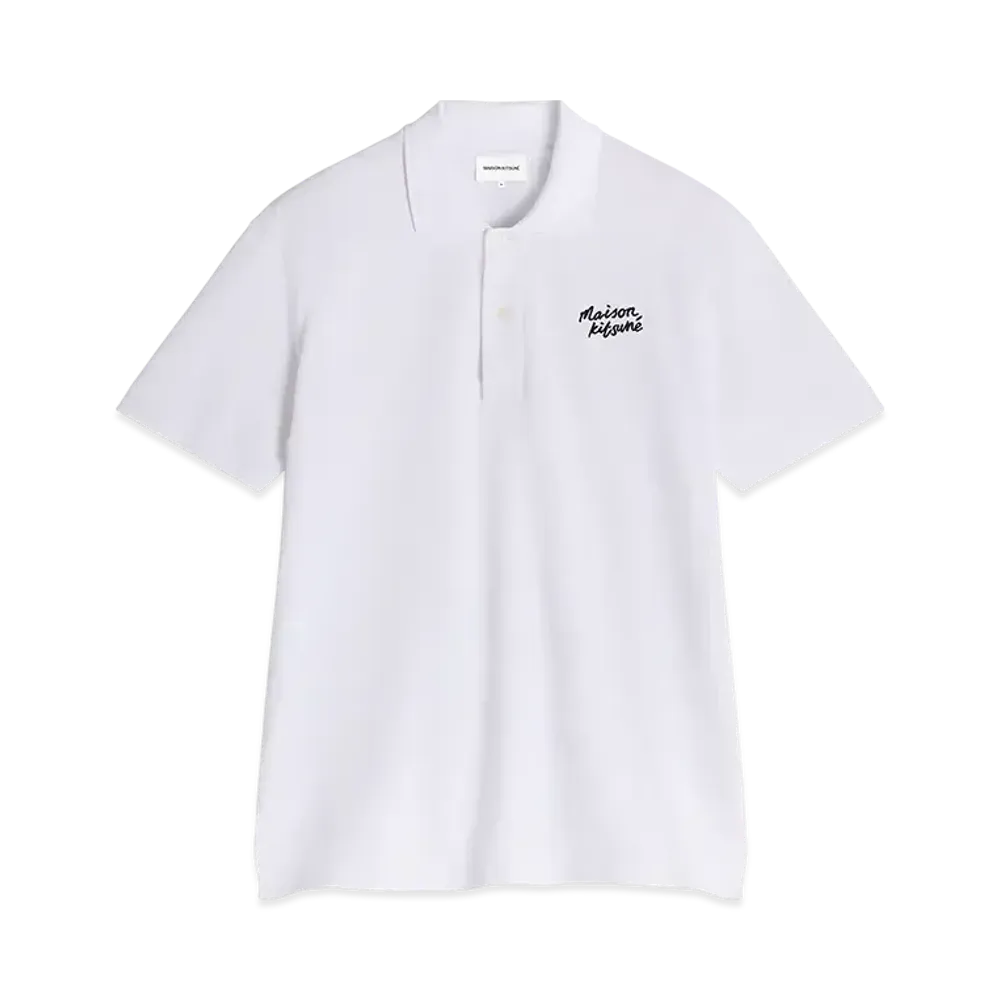 Maison Kitsune Handwriting Comfort Polo "White/Back"