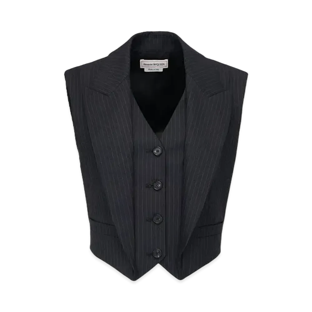 Alexander McQUEEN Pinstripe Waistcoat "Navy"