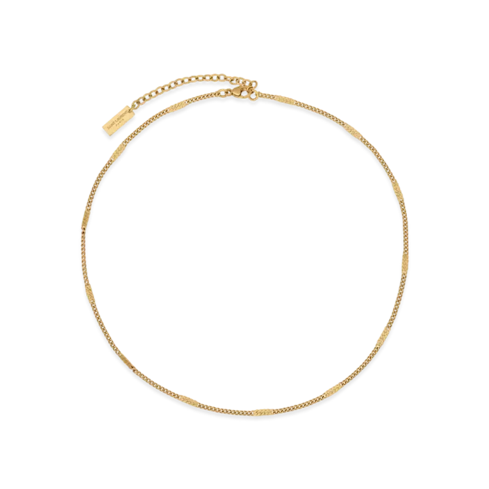 Saint Laurent Carve Chain Necklace Metal "Gold"