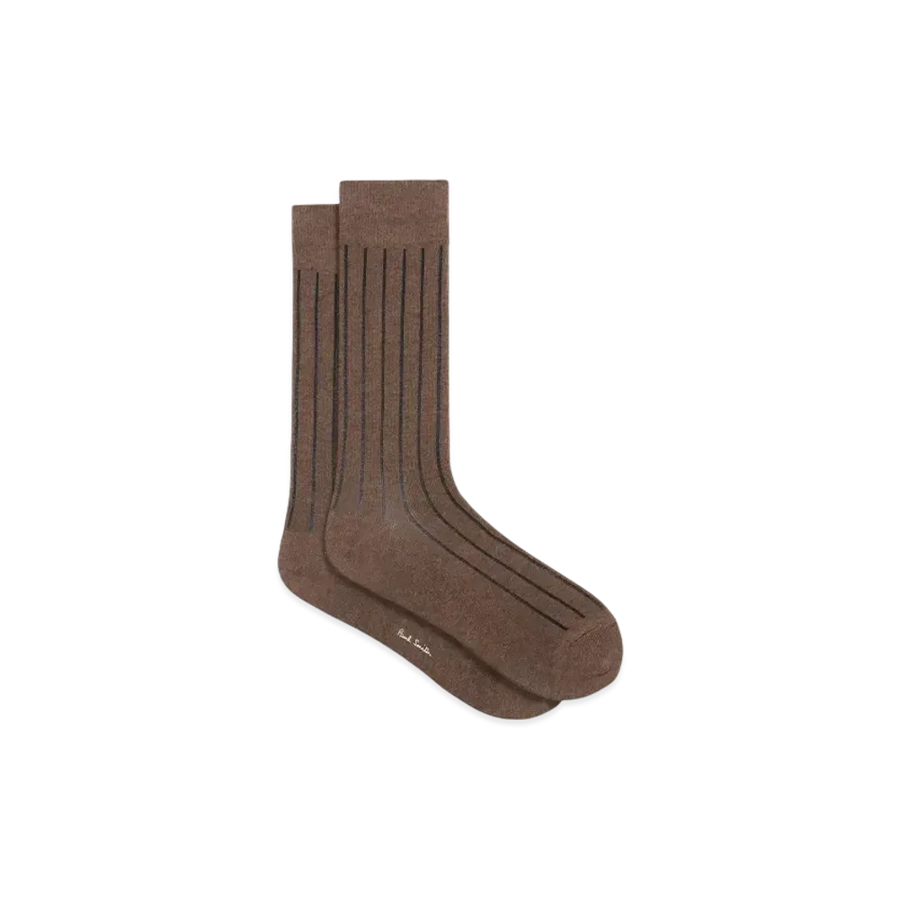 Paul Smith Pinstripe Socks "DarkBrown"