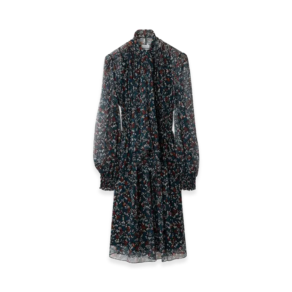 Burberry Women's Ditsy Floral Silk Dress "Black"