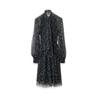 Burberry Women's Ditsy Floral Silk Dress "Black"