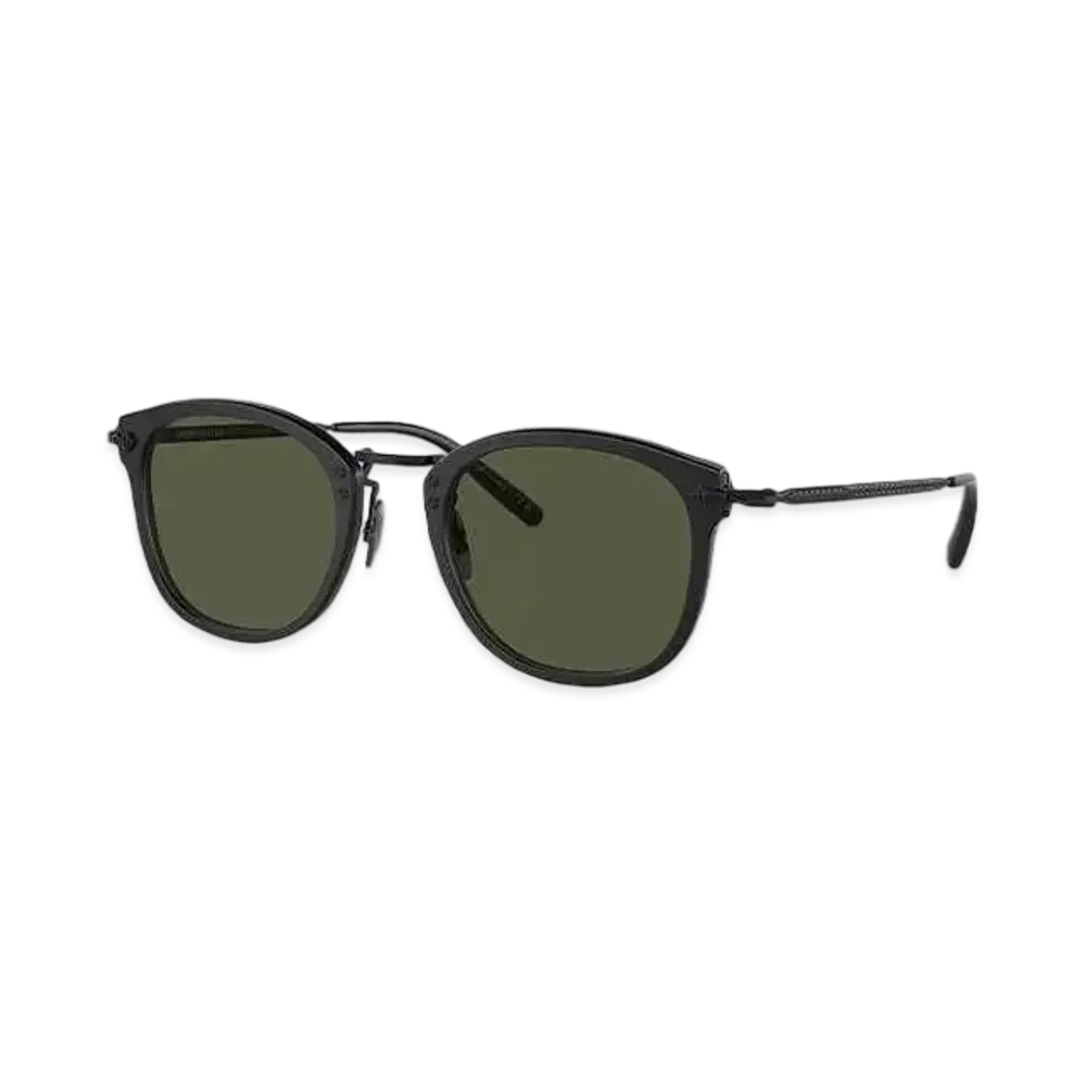 OLIVER PEOPLES OP-506 Sun "Semi-Matte Black-Matte Black/Green"