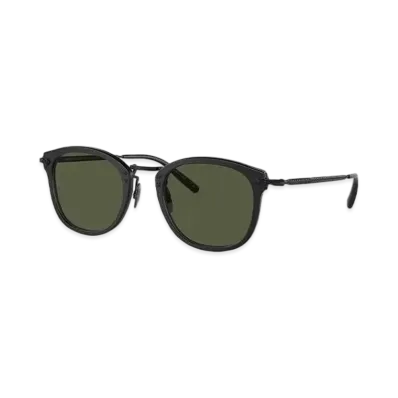 OLIVER PEOPLES OP-506 Sun "Semi-Matte Black-Matte Black/Green"
