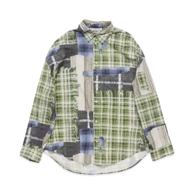 Acne Studios Printed Button-Up Shirt "Green Multi"