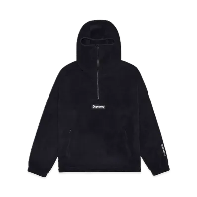 Supreme Polartec Facemask Half Zip Hooded Sweatshirt "Black"