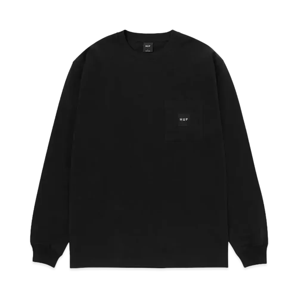 HUF Box Logo Pocket Long Sleeve Tee "Black"
