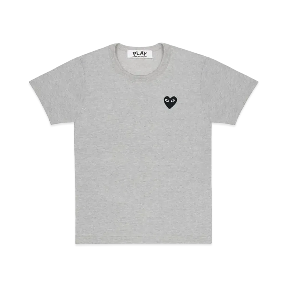 PLAY COMME des GARCONS Top Dyed Cotton Jersey With Black Emblem Top Grey