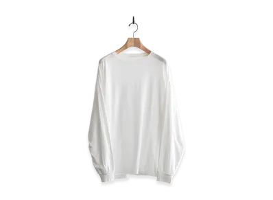 COMOLI Thin Cotton Long Sleeve T-Shirt "White"