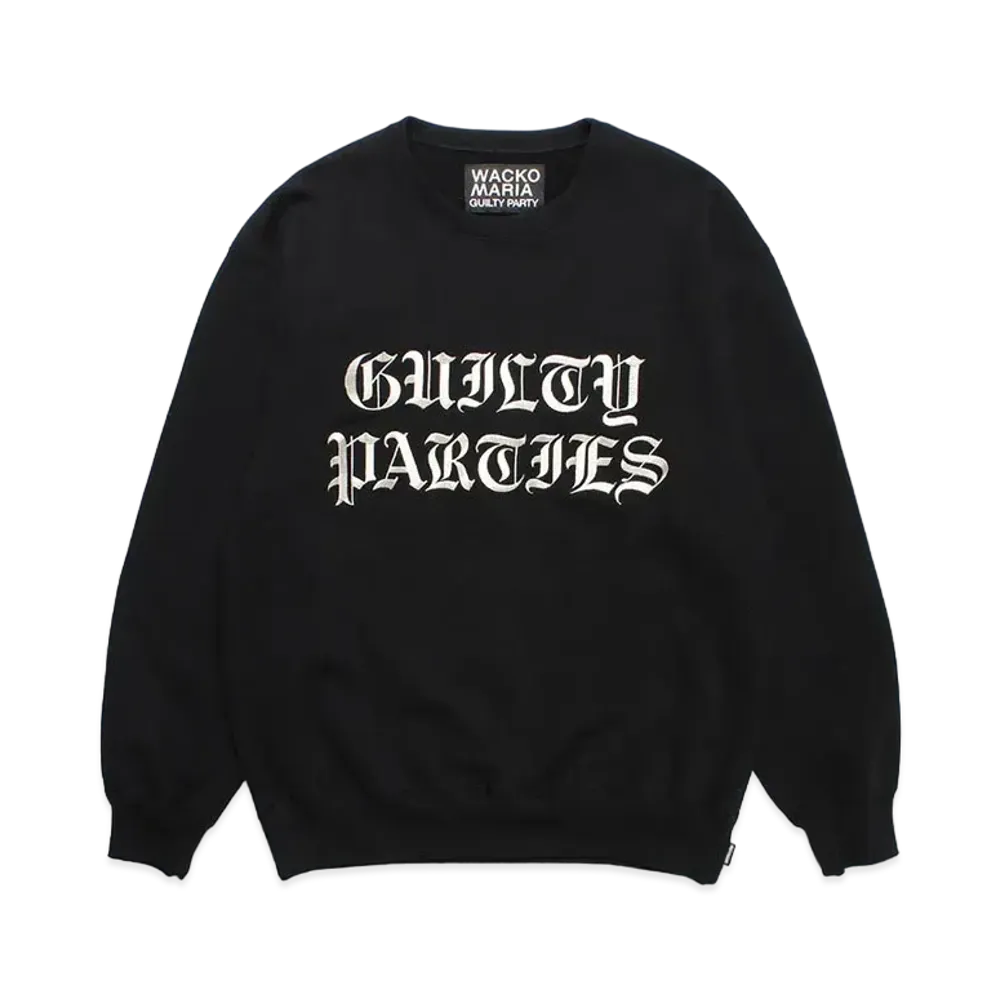 WACKO MARIA Heavy Weight Crew Neck Sweat Shirt "Black"