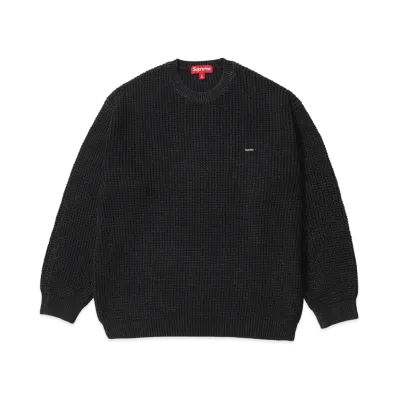 Supreme Washed Small Box Waffle Sweater "Black"