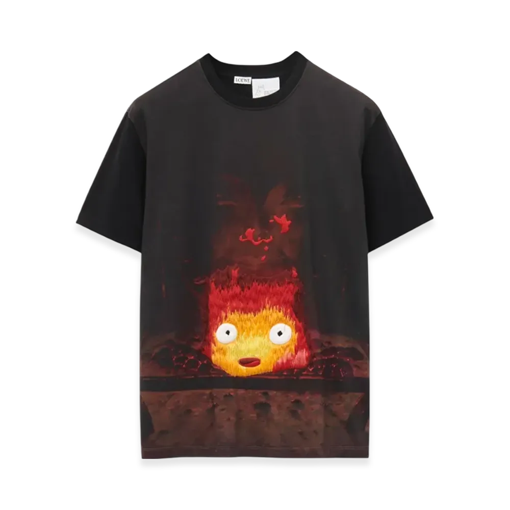 LOEWE x Howl's Moving Castle Calcifer T-Shirt in Cotton "Multicolor"