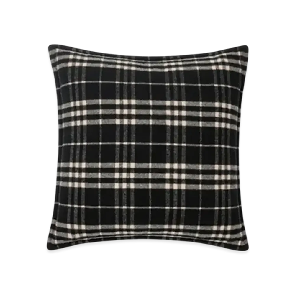 Burberry Check Wool Cashmere Cushion "Black/Calico"