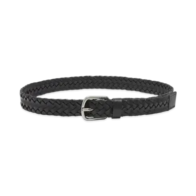 LOEWE Chunky Woven Belt "Black/Vintage Palladium"