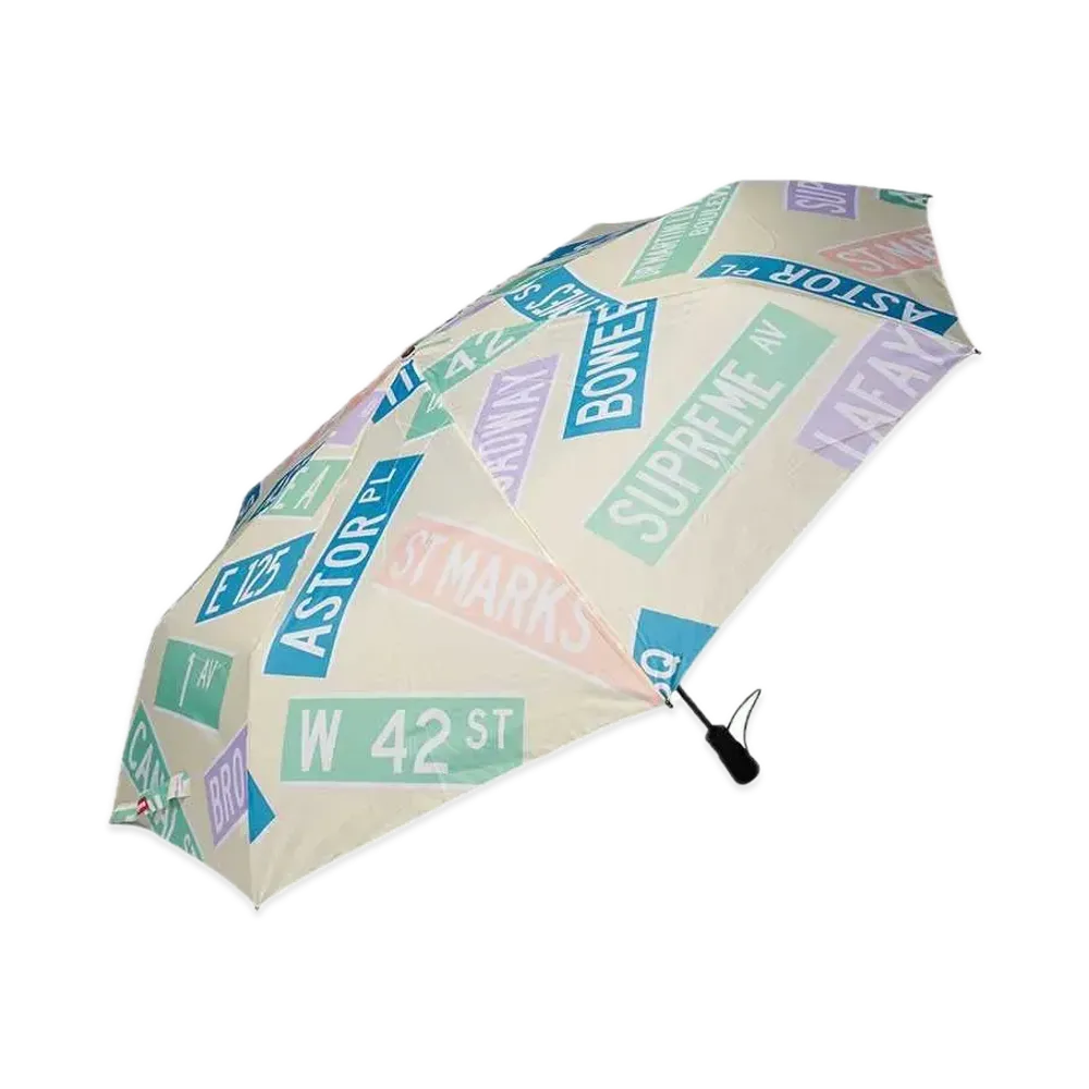 Supreme x ShedRain Street Signs Umbrella "Natural"