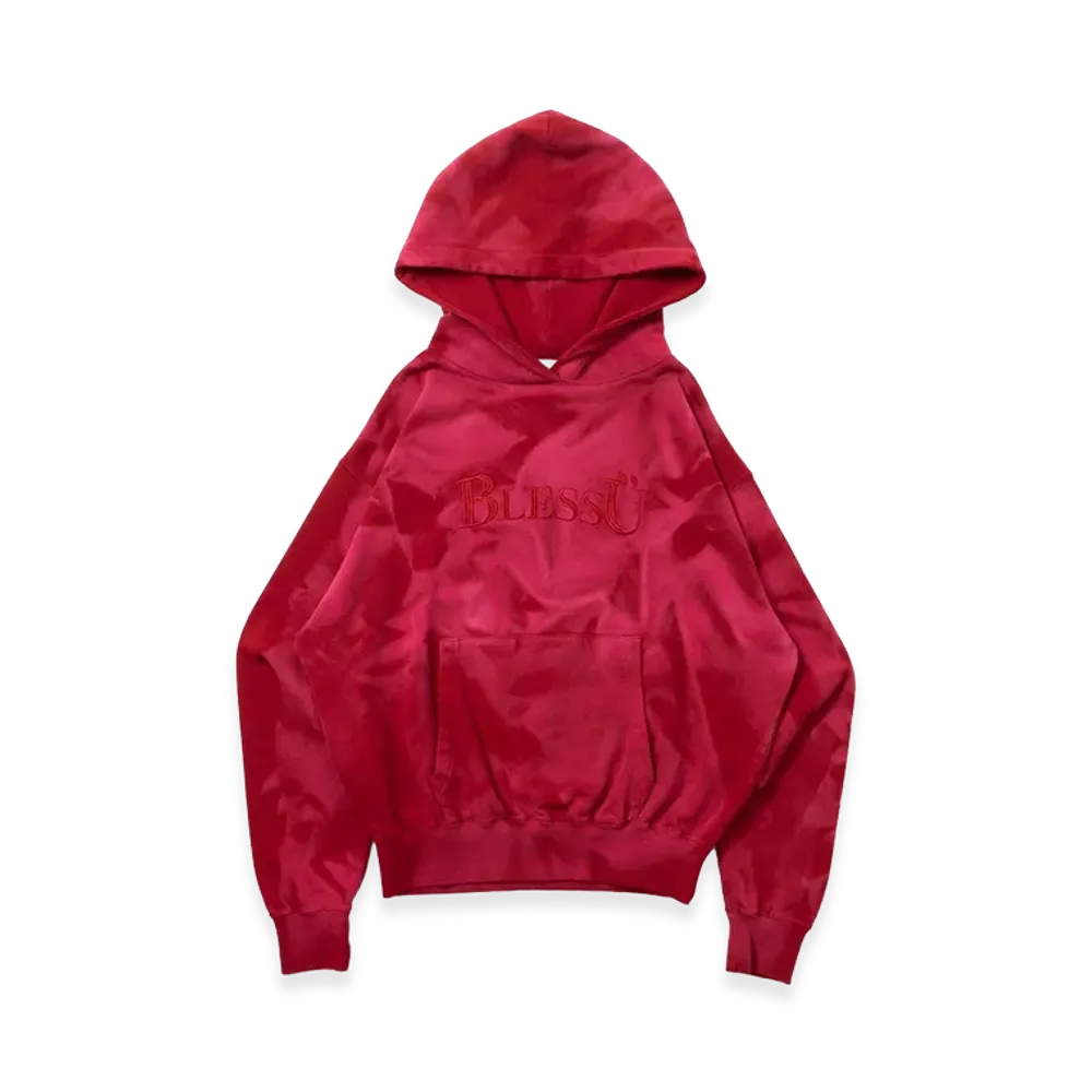 BLESS U Powder Bleach Light Hoodie "Red"