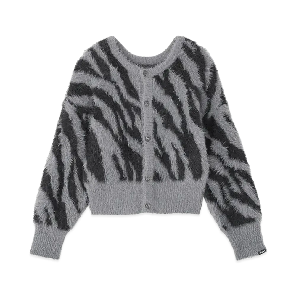 X-Girl Zebra 2Way Knit Cardigan "Charcoal"