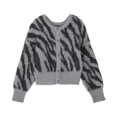 X-Girl Zebra 2Way Knit Cardigan "Charcoal"
